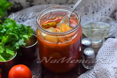 Огурцы в томатном соке на зиму, обалденный рецепт