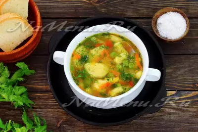 Овощной суп с галушками