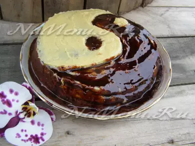 Торт «Инь и Янь» с кремом из сгущенки и молока