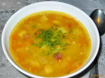 Гороховый суп с копчёной колбасой рецепт с фото