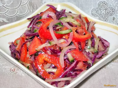 Салат из красной капусты с огурцом рецепт с фото