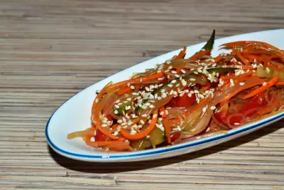 Фунчоза с овощами и соусом Терияки рецепт с фото