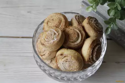 Печенье Улитка из творога с корицей рецепт с фото
