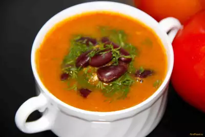 Томатный суп-пюре с фасолью рецепт с фото