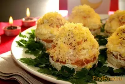 Порционный салат Мимоза рецепт с фото