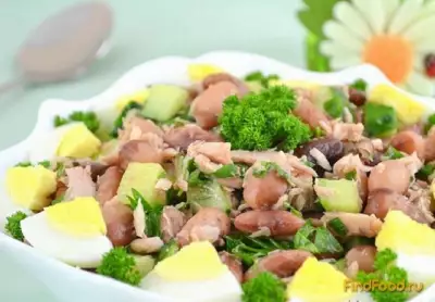 Салат с тунцом и фасолью рецепт с фото