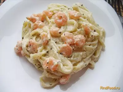 Спагетти с креветками в сливках рецепт с фото