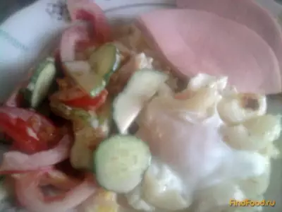 Глазунья с салатом  рецепт с фото