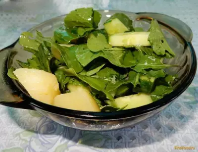 Картофельный салат с рукколой и огурцами рецепт с фото