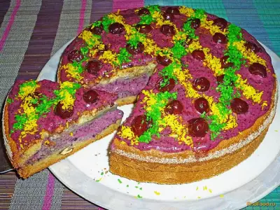 Торт манник с орехами и черникой рецепт с фото