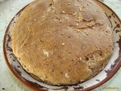 Бездрожжевой пшенично-ржаной хлеб с семенем льна рецепт с фото