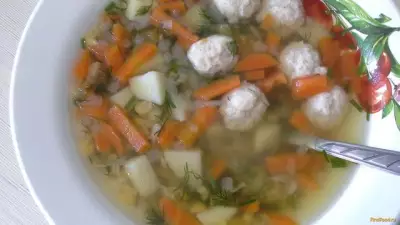 Гороховый суп с куриными шариками рецепт с фото