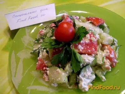 Овощной салат с творожной заправкой рецепт с фото