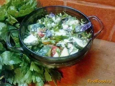 Овощной салат с чесноком рецепт с фото