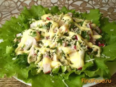 Куриный салат с редисом и зеленью рецепт с фото