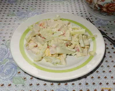 Салат из крабового мяса яиц и огурцов рецепт с фото