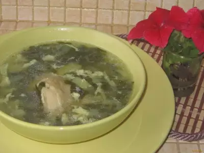 Куриный суп со щавелем и яйцом рецепт с фото