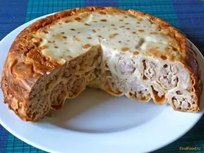 Блинный пирог с мясом рецепт с фото