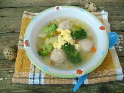 Детский суп с фрикадельками и брокколи рецепт с фото