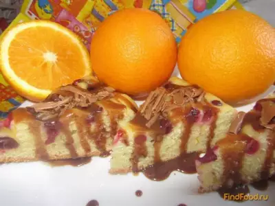 Апельсиновый пирог с клюквой в мультиварке
