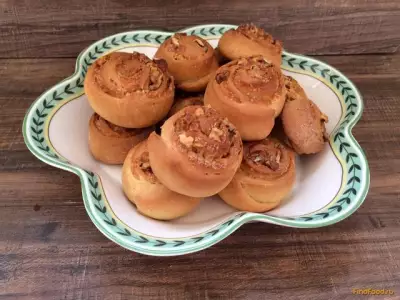 Сдобные булочки с грецким орехом рецепт с фото