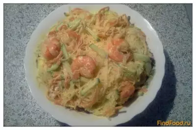 Салат с фунчозой и креветками рецепт с фото