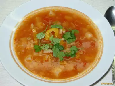 Фасолевый суп с помидорами и перцем рецепт с фото