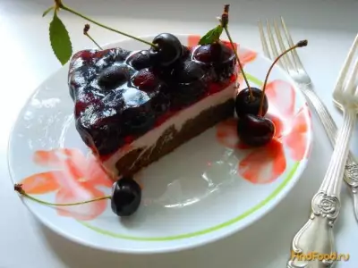 Творожно - шоколадный торт с вишней рецепт с фото