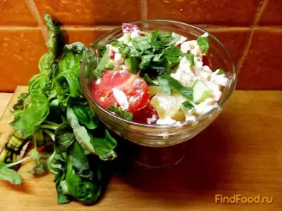 Салат с печеным болгарским перцем и помидорами рецепт с фото