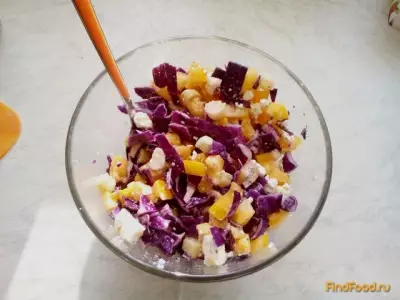 Хрустящий салат с красной капустой рецепт с фото