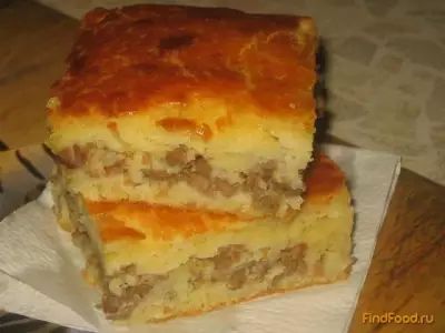 Пирог на кефире с мясным фаршем рецепт с фото