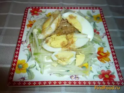 Салат из зеленой редьки и яиц рецепт с фото