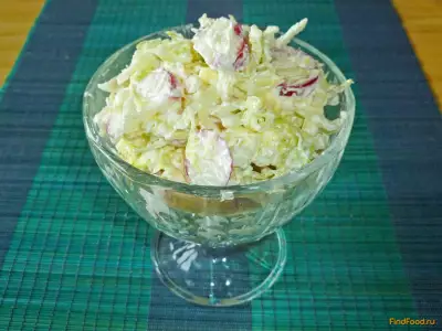 Салат из молодой капусты с творогом и редисом рецепт с фото