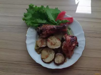 Курица с кабачками и картофелем в духовке рецепт с фото