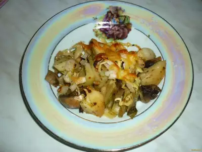 Запеченный картофель с шампиньонами рецепт с фото