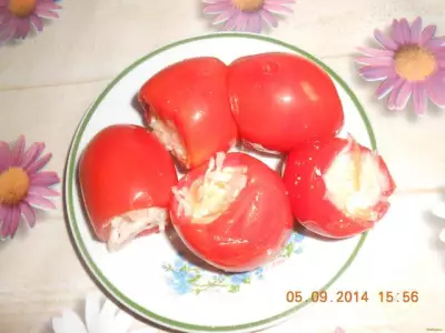Соленые помидоры фаршированные капустой рецепт с фото