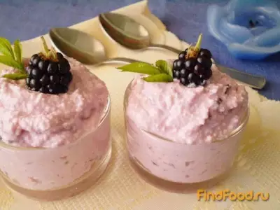 Творожный десерт с ежевикой рецепт с фото