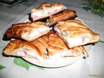 Сырный пирог с крабовыми палочками рецепт с фото