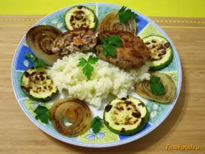 Котлеты с помидорами и кабачками с рисом на гарнир рецепт с фото