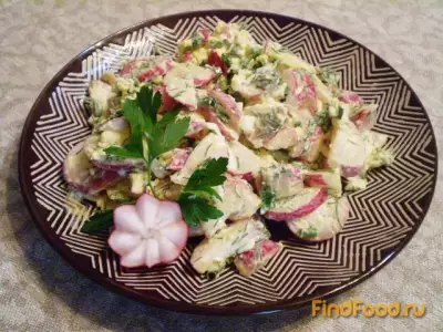 Салат из редиса и трех видов зелени рецепт с фото