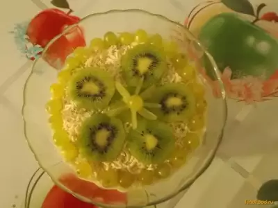 Творожный десерт с фруктами и виноградом рецепт с фото