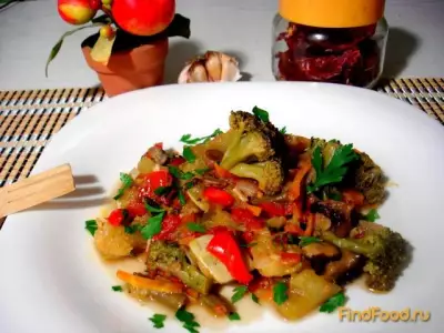 Овощное рагу с брокколи и грибами рецепт с фото