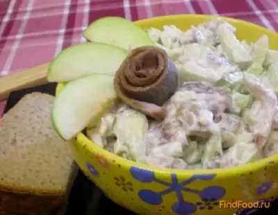 Салат из сельди с яблоком рецепт с фото