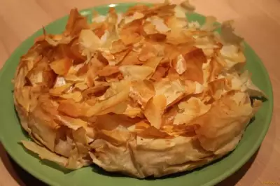 Рваный пирог из фило с персиками рецепт с фото