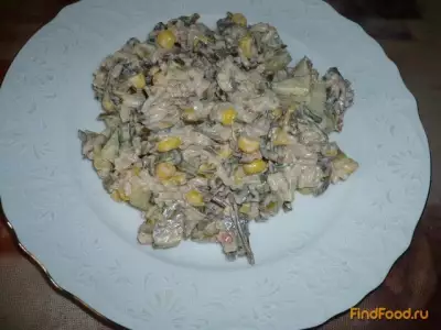 Салат с морской капустой и кукурузой рецепт с фото