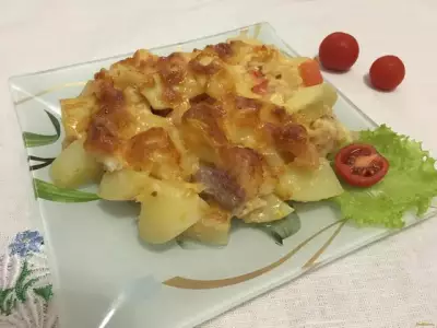 Морской язык запеченный с картофелем и помидорами рецепт с фото