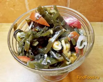 Салат из морской капусты с морепродуктами рецепт с фото
