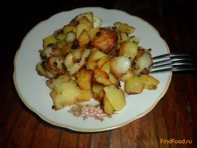 Жареный картофель с репчатым луком  рецепт с фото