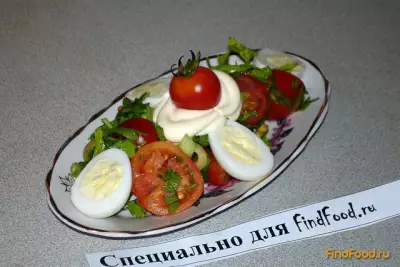 Овощной салат с перепелиными яйцами рецепт с фото