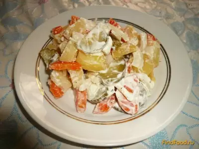 Картофельный салат с огурцами и морковью рецепт с фото